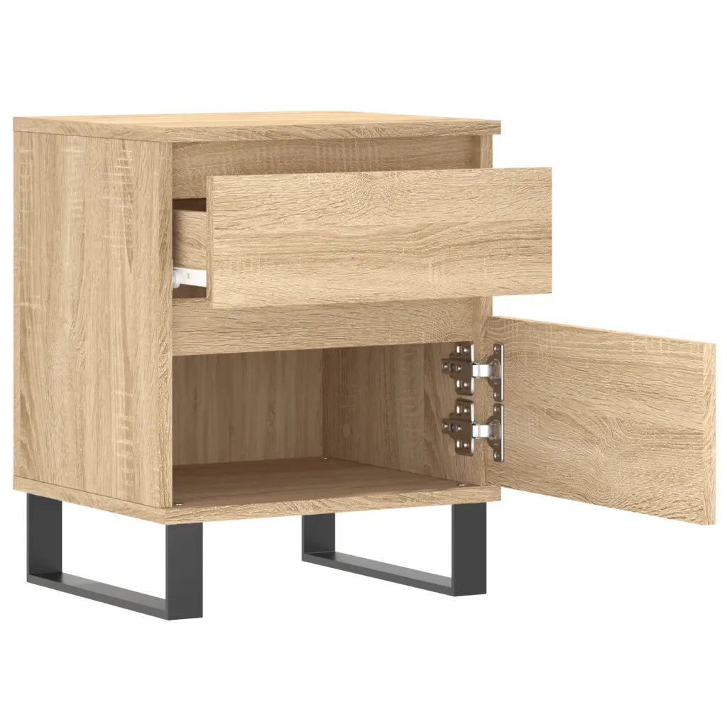 Set di 2 Comodini | Armadio da Notte | Mobiletto da notte Rovere Sonoma 40x35x50 cm in Legno Multistrato