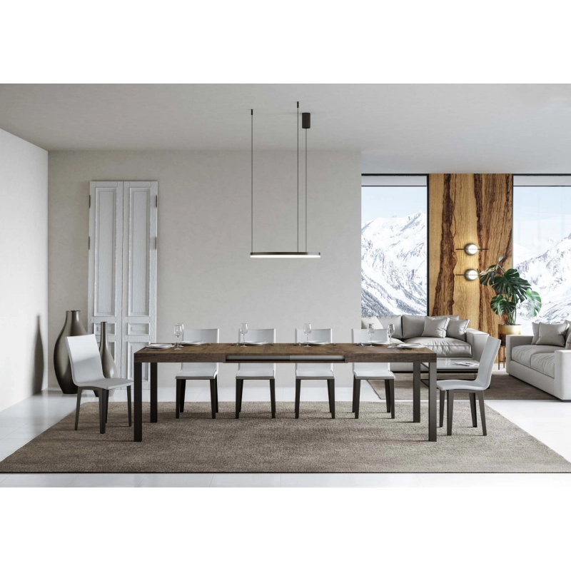 Tavolo allungabile 90x160/264 cm Everyday telaio Antracite - Noce