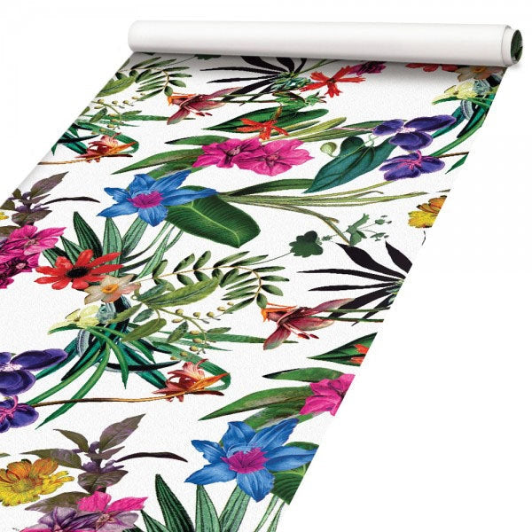 FIORI DIPINTI - Pellicola stampata adesiva in PVC finitura opaca Misura: 100x200 cm