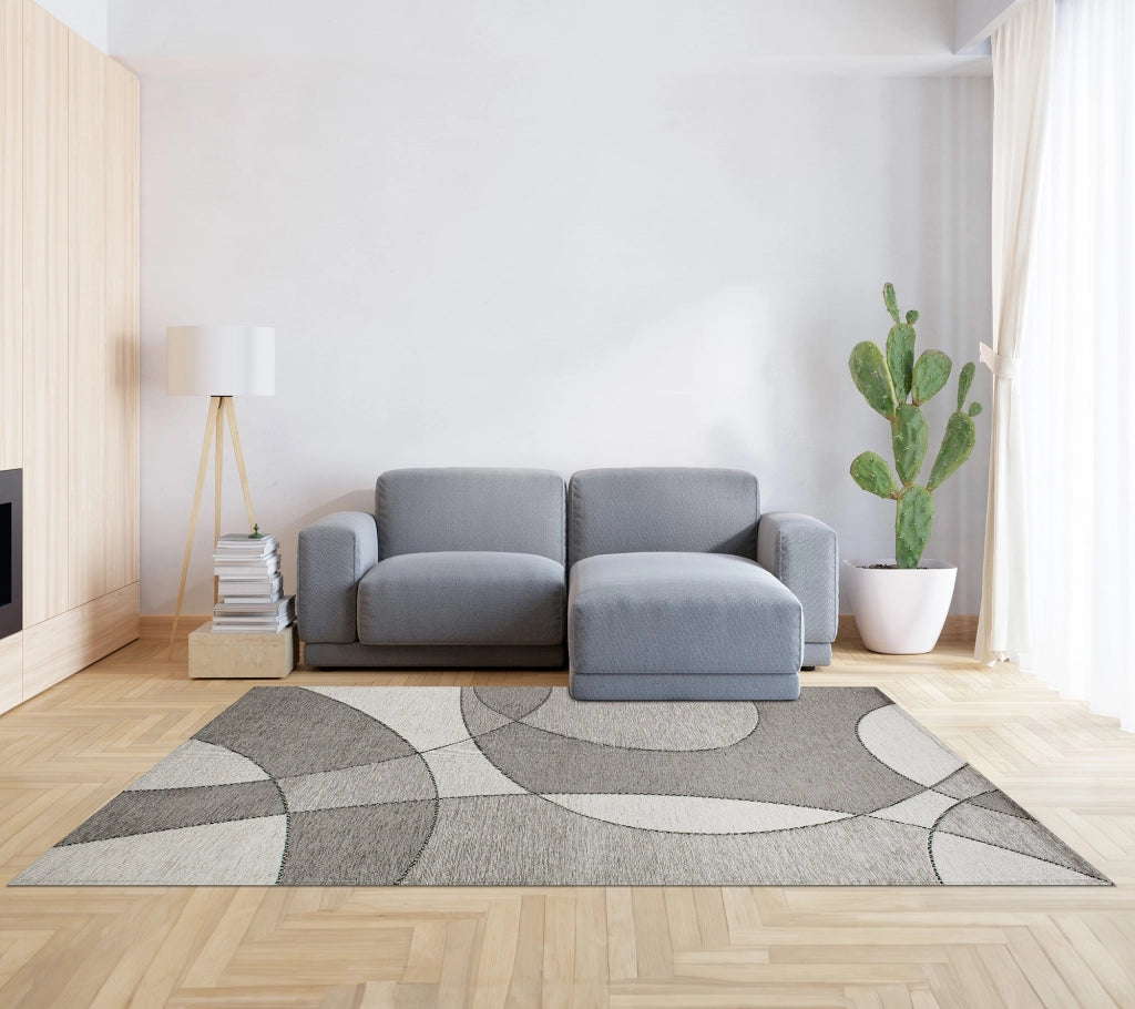 Tappeto Arredo Moderno Morbido in Ciniglia Ingresso Antiscivolo Prodotto Italiano  Soggiorno Camera Salotto Disegni Piazzati Cotone Varie Misure Grande Hills/Grigio - 140x200 cm