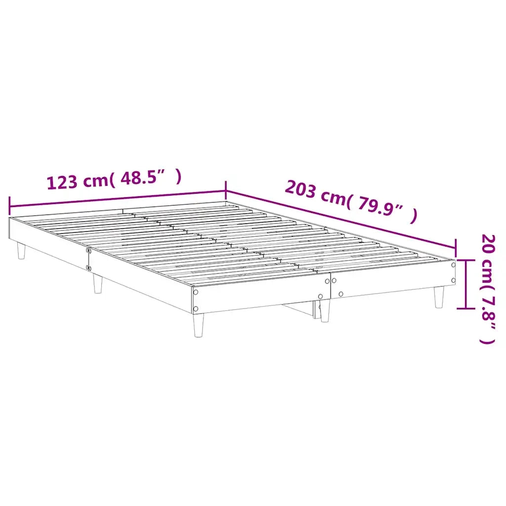 Giroletto senza Materasso Rovere Fumo 120x200 cm in Truciolato 832050