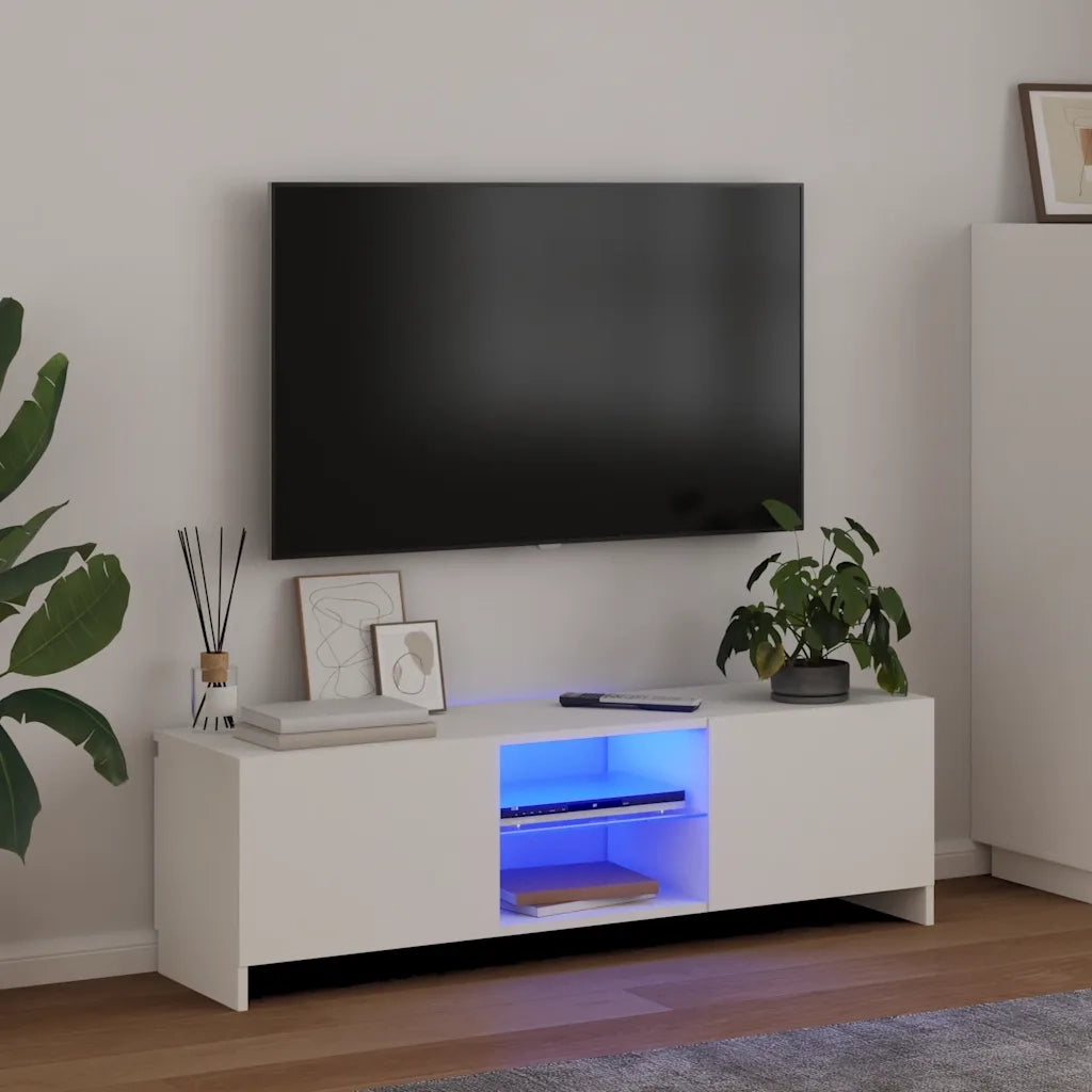 Mobile Porta TV con Luci LED Bianco 120x30x36 cm 804283
