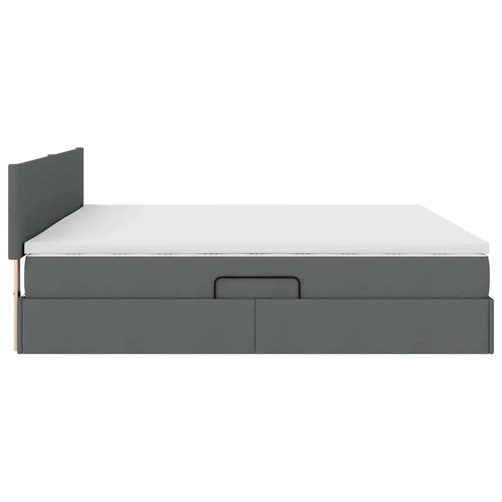 Letto con contenitore e materasso Grigio scuro 200 x 200 cm 3370468