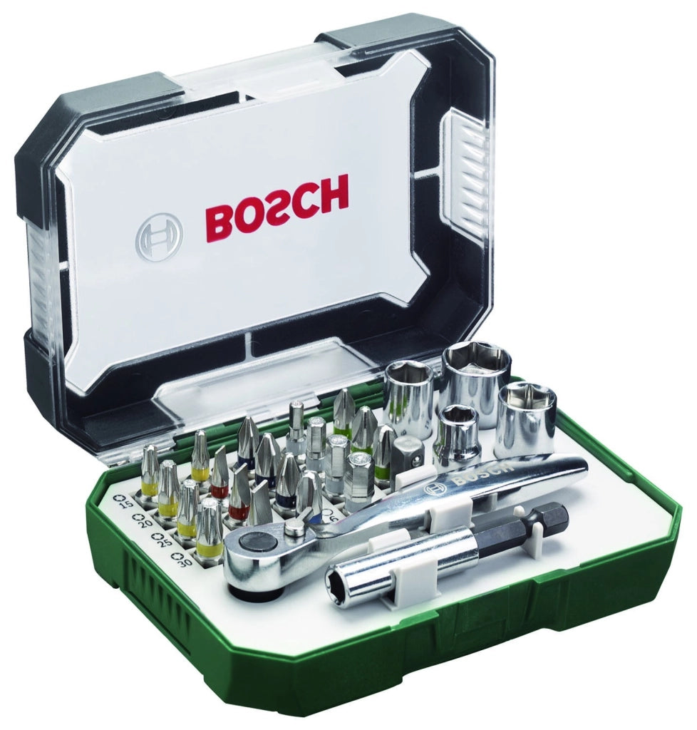 SET INSERTI PUNTE BOSCH RAINBOW + PORTABIT, BUSSOLE, ADATTATORE E CRICCHETTO 26 PEZZI 2607017322