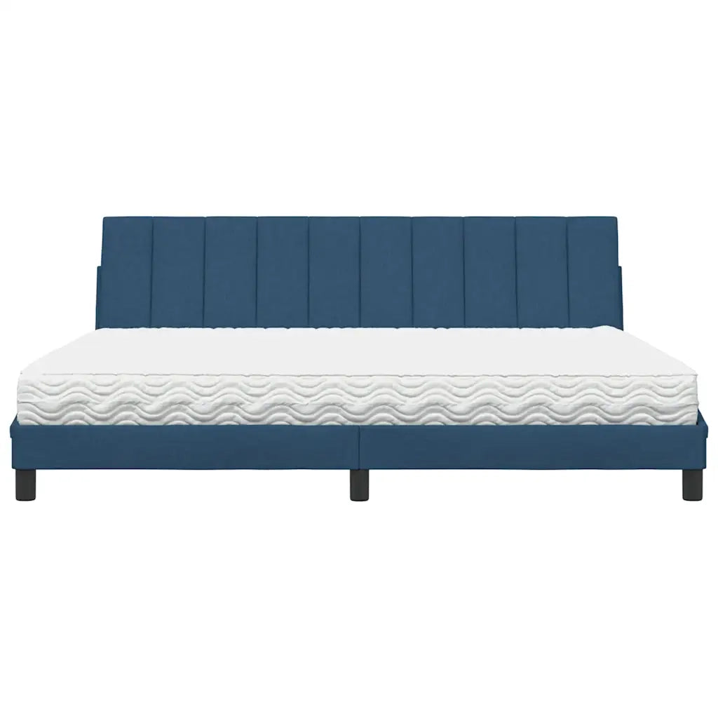 Letto con Materasso Hanko Blu 200x200 cm in Tessuto
