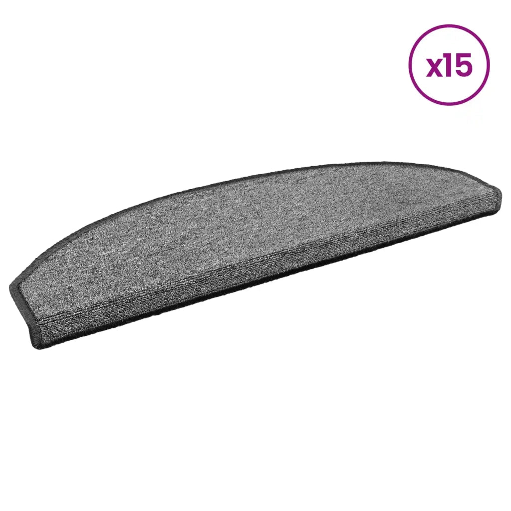 Tappetini per scale autoadesivi 15 pz | Gradini per Scale Grigio Scuro
