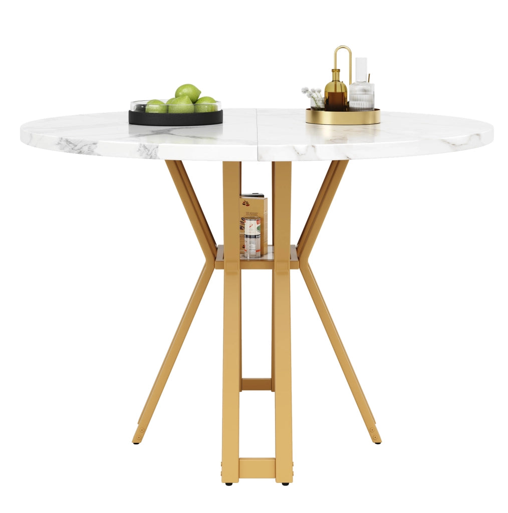 Tavolo da pranzo 100x100x76 cm in MDF effetto marmo