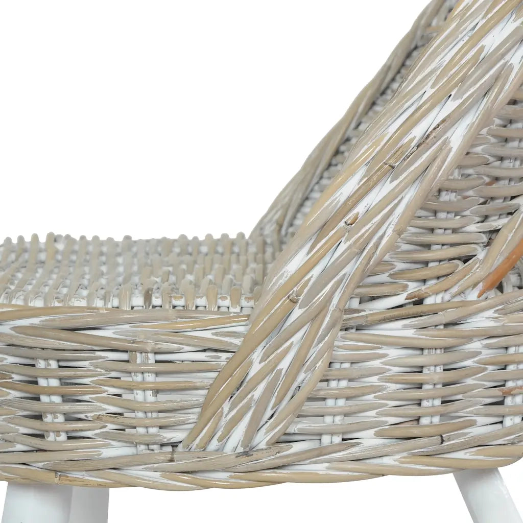 Poltrona | Sedia Relax in Rattan Kubu Bianco