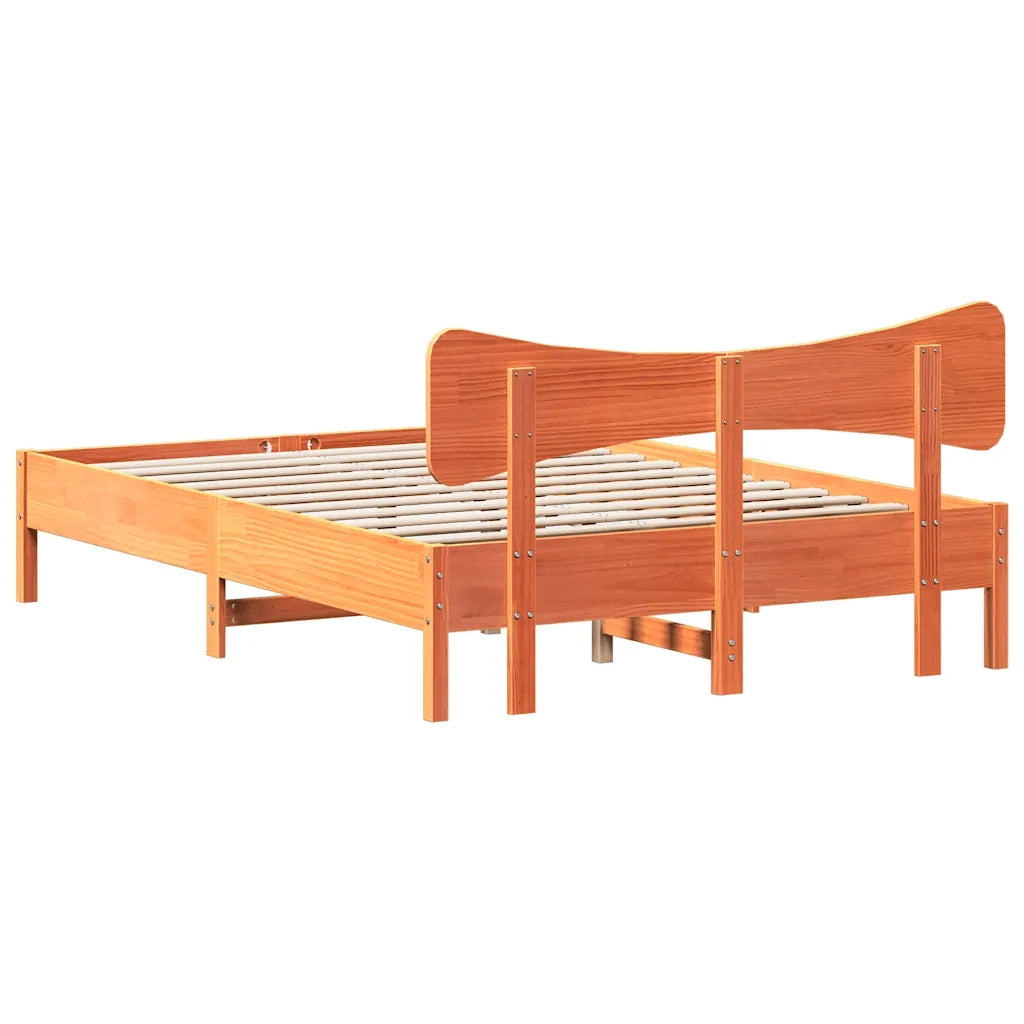 Giroletto senza Materasso Marrone Cera 135x190 cm Legno di Pino 3328249