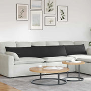 Cuscini da Divano 2 pcs Nero 200 x 40 cm Tessuto 42013900