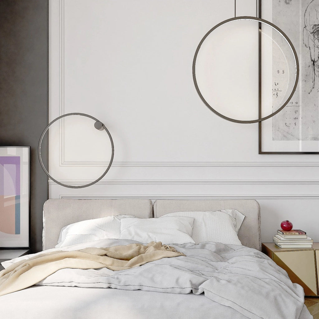 Sospensione ring LED nera Ø60 22W CCT IP44 Mirror Prestige