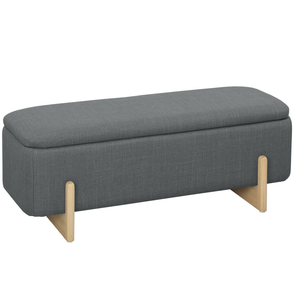 Sgabello con contenitore ¨C Minimal ¨C 111x44x44,5 cm, tessuto, grigio scuro