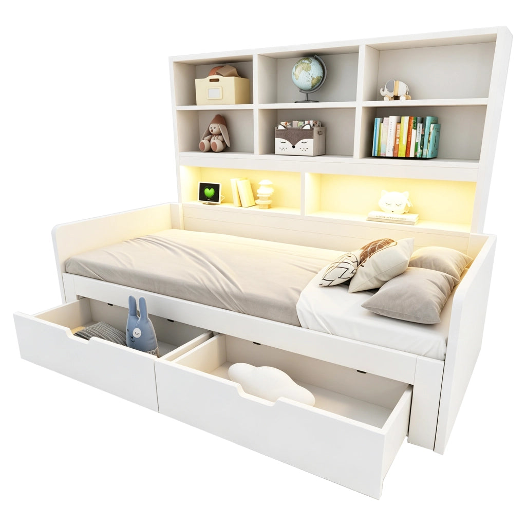 letto a soppalco mdf bianco 204 x 204 cm