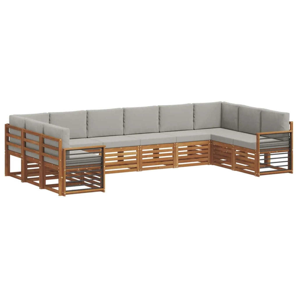 Set divano sezionale 10 pcs Grigio Naturale e Chiaro 3375571