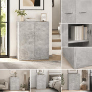 Sideboard Concrete Grey 60x30x75 Cm Wood Material