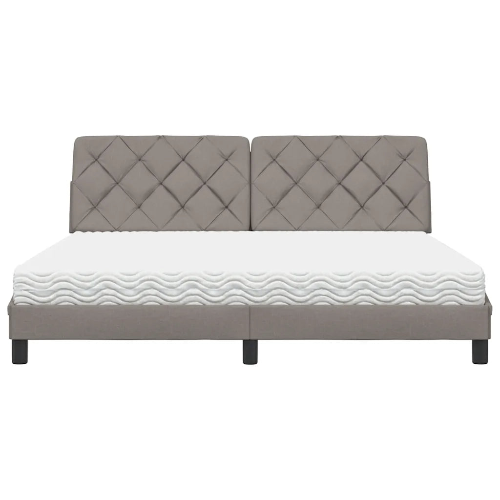 Letto con Materasso Tortora 180x200 cm in Tessuto