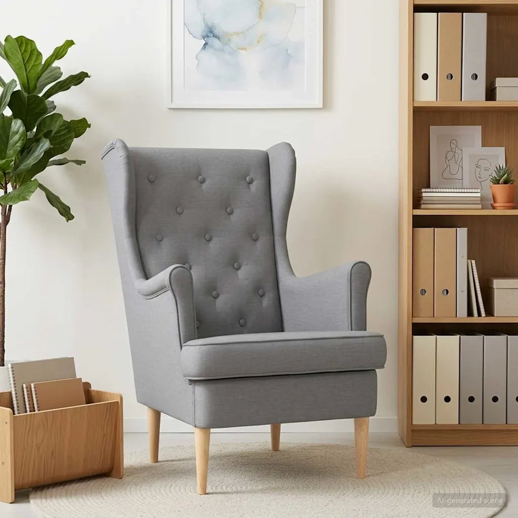 Poltrona Grigio Chiaro Tessuto 42029918