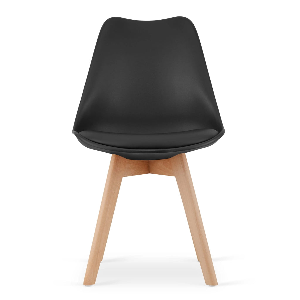 Sedia VALORA RIXK - Sedia ergonomica da pranzo nera x2
