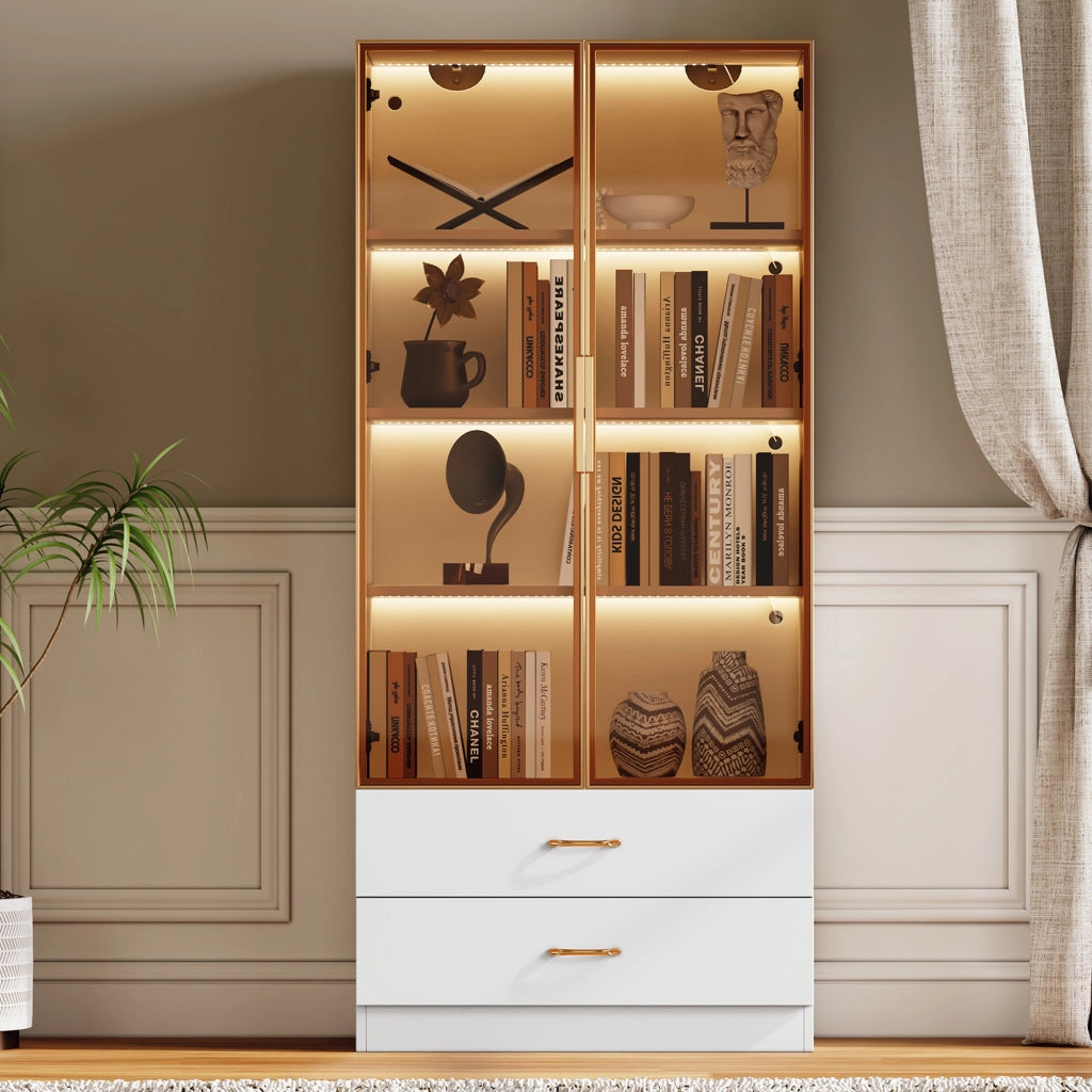 Mobile da bagno con vani aperti e ante; per bagno e studio; in MDF; bianco
