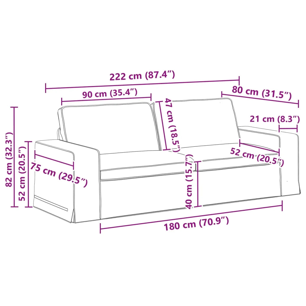 Set di divani 2 pcs Blu 222 x 80 x 82 cm Tessuto 3407594