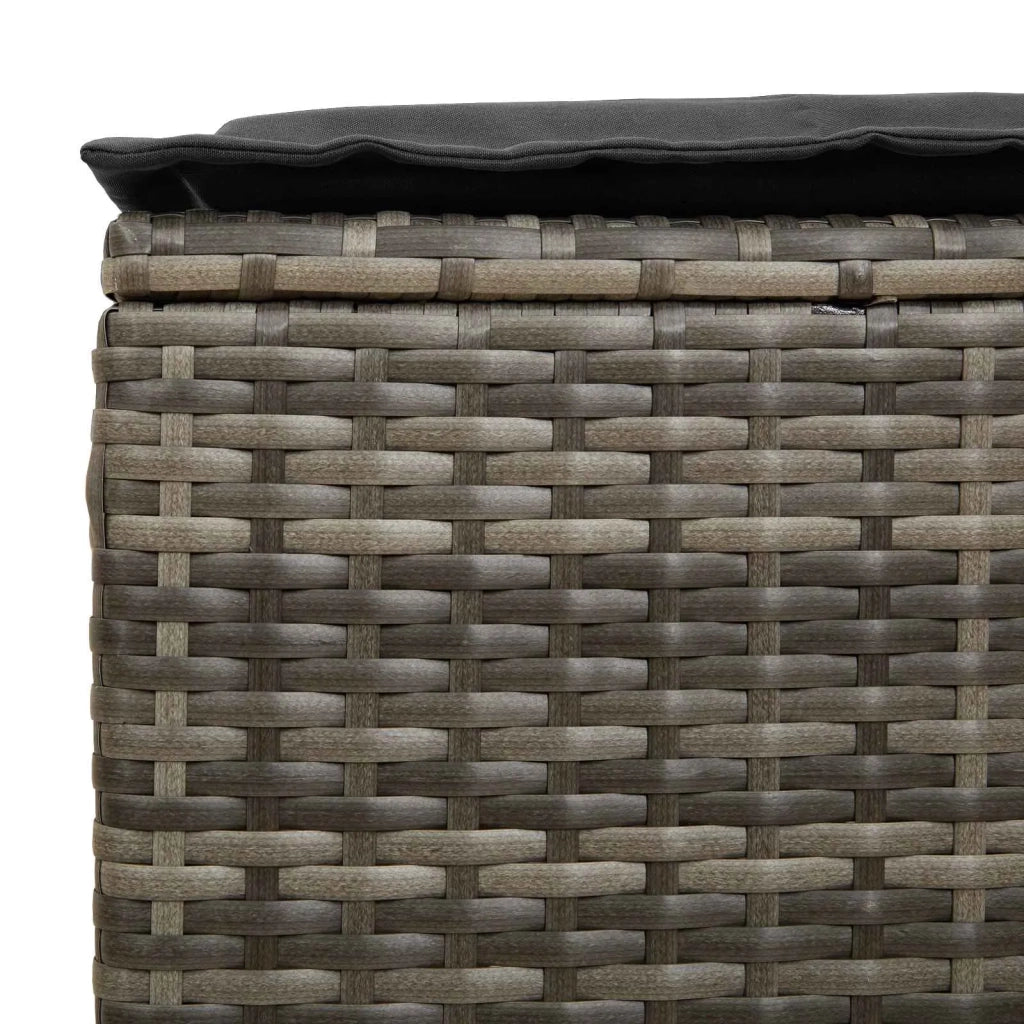 2 pz Poggiapiedi da Giardino Rattan in PE Grigio e Grigio Scuro 42025385