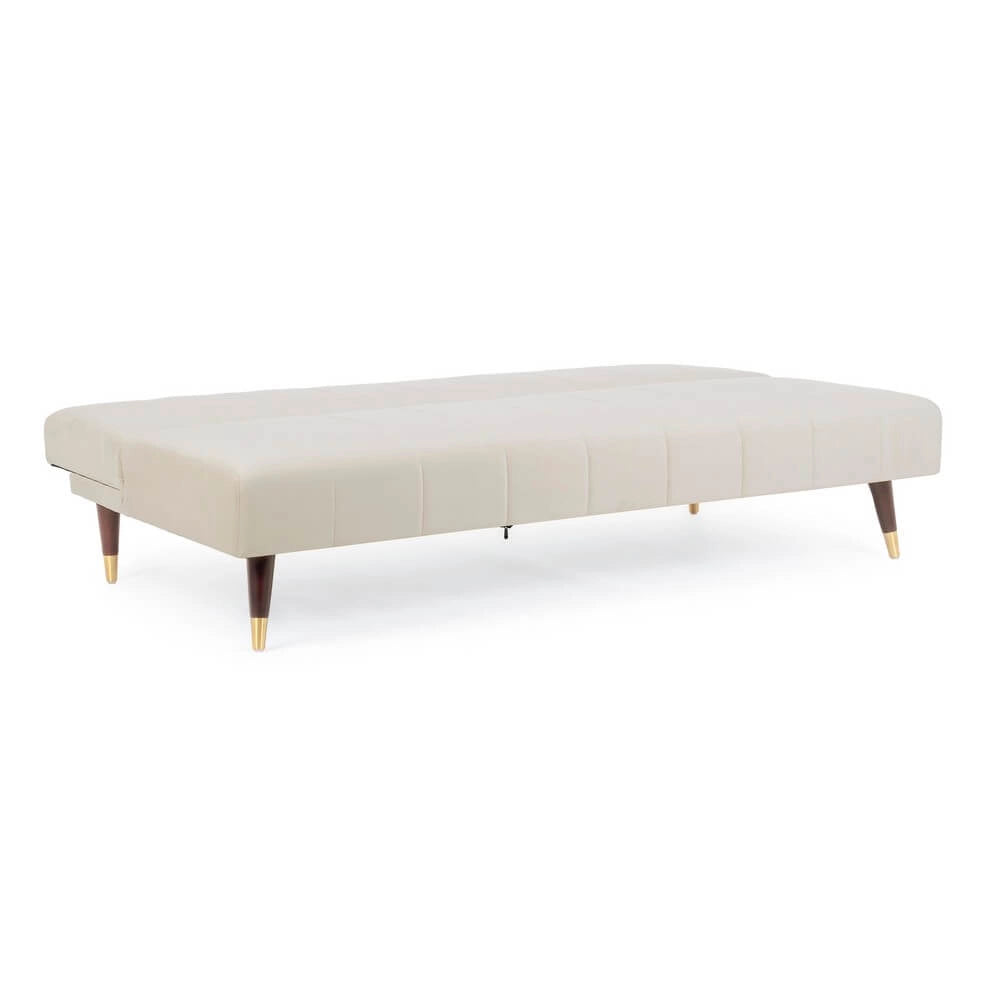 Divano Letto 3 Posti in Velluto con Gambe in Legno - ADELAIDE