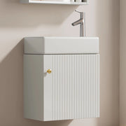 Mobiletto con lavabo da bagno in MDF bianco con anta soft-close e lavabo in ceramica 62 × 54 × 26 cm