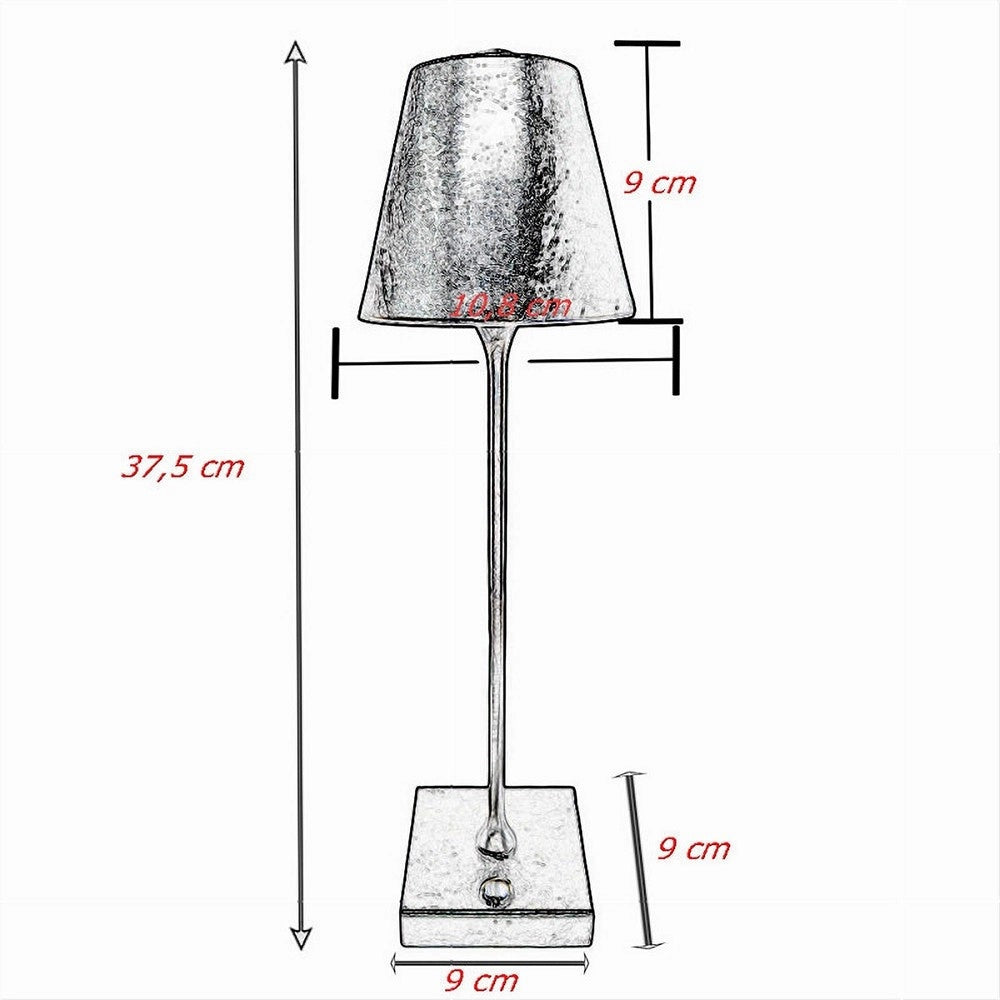 Trade Shop - Lampada Tavolo Ricaricabile Usb 10 Watt 3 Colorazione Di Luce Vari Colori D27-3c - Giallo