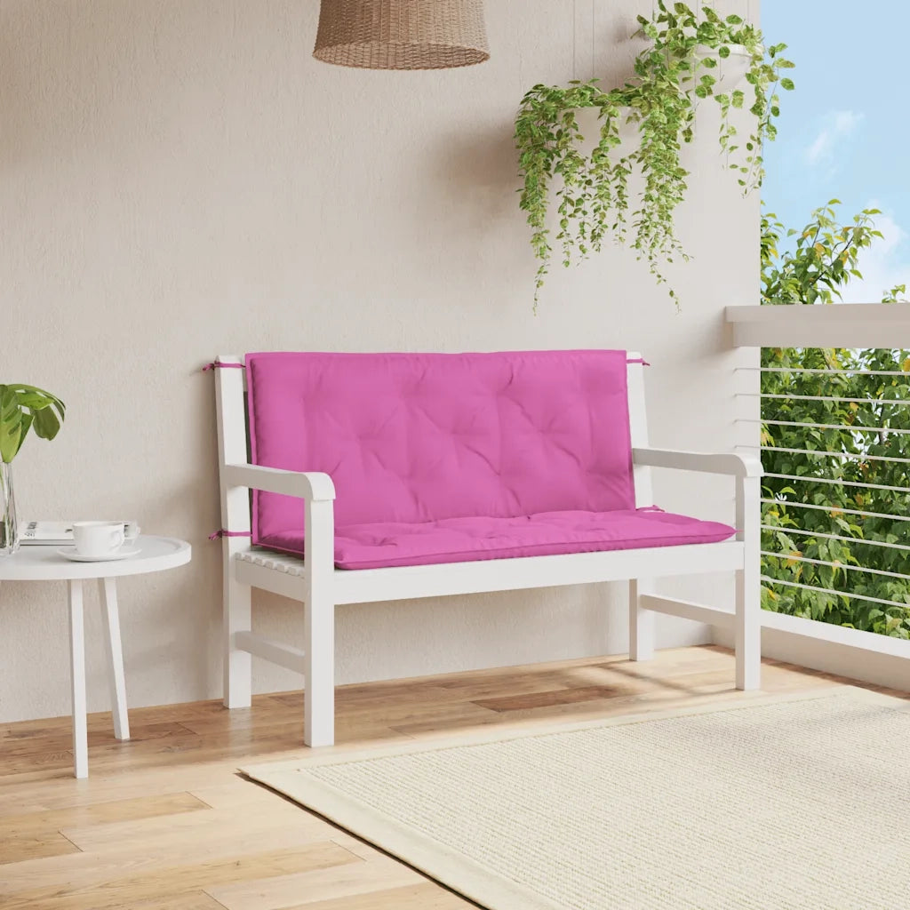 Cuscini per Panca da Giardino 2 pz-Set di 2 Cuscini per panchina da esterno Rosa 120x50x7 cm in Tessuto