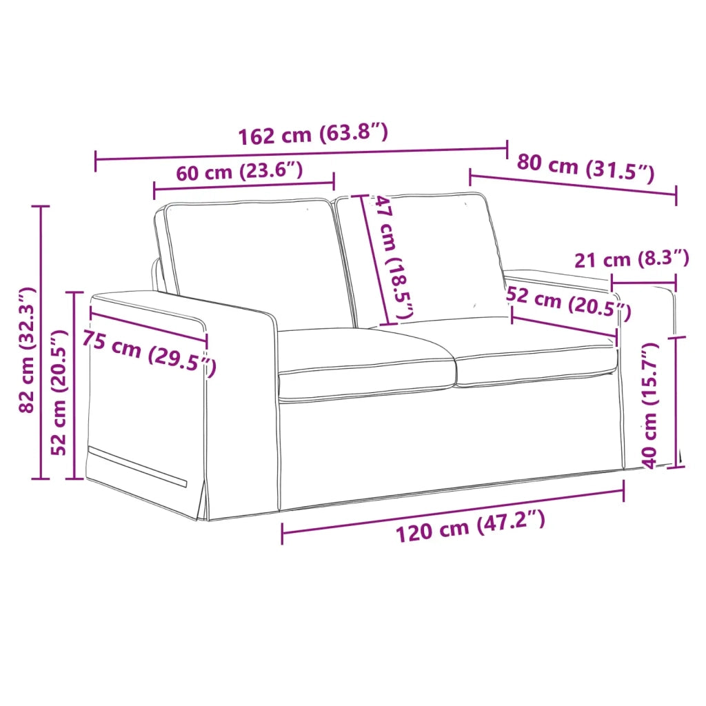 Set di divani 2 pcs Nero 162 x 80 x 82 cm Tessuto 3407502