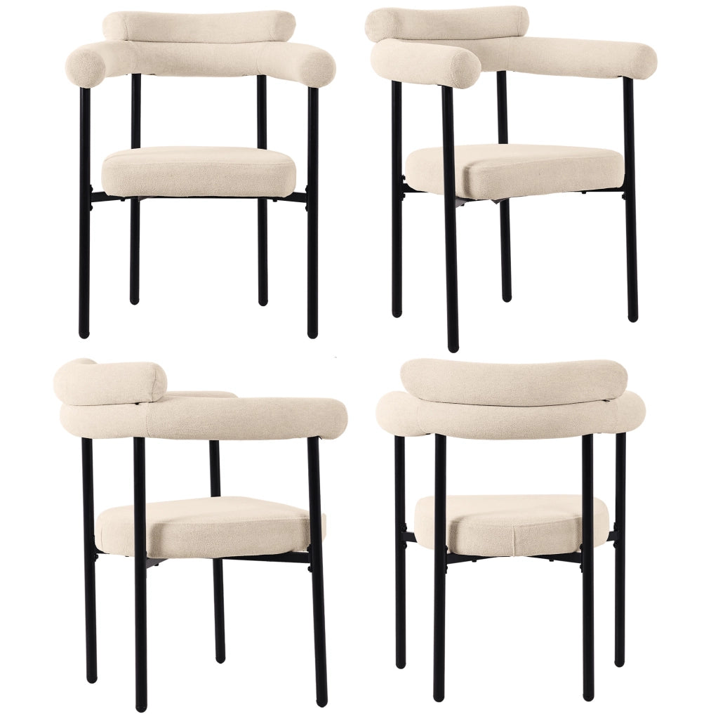 Sedia 70x62x84 cm ergonomica in velluto e ferro beige