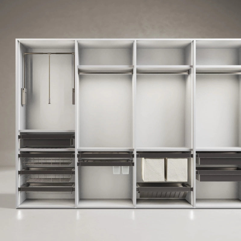 Telaio con guide a estrazione totale e chiusura morbida per accessori per armadi Quartz, 762-788mm, Alluminio e plastica