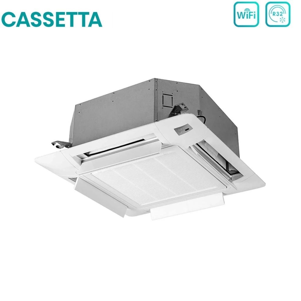 Climatizzatore Condizionatore Hisense Dual Split Inverter a Cassetta 9+9 con 2AMW35U4RGC R-32 Wi-Fi Optional 9000+9000 con Telecomando e Pannello Incluso