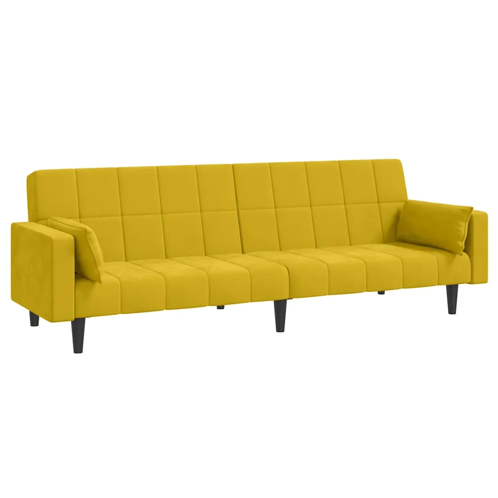 Divano letto | Sof¨¤ letto | Letto singolo a 2 Posti con 2 Cuscini Giallo in Velluto
