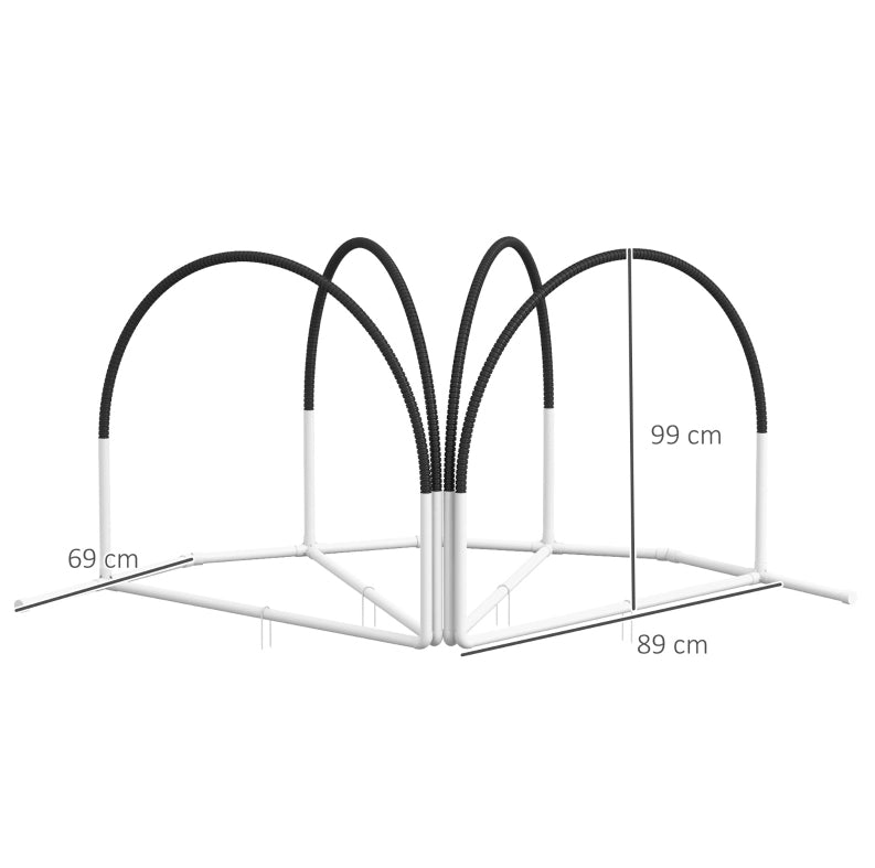 Set agility per cani ULEVR 4 pezzi 89x69x99 cm con picchetti da terreno e borsa Oxford, bianco e nero