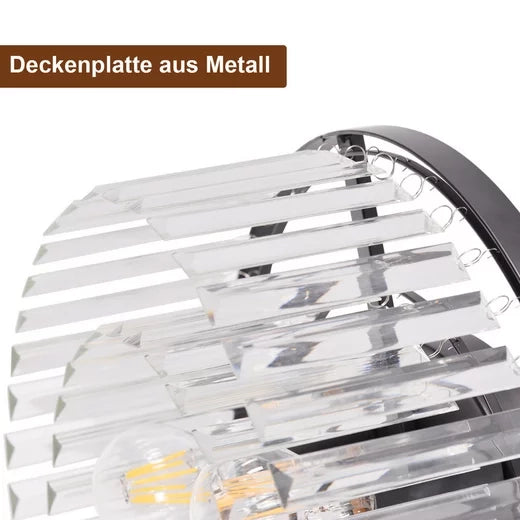 ZMH Lampada da soffitto nera moderna in cristallo E27 per soggiorno cucina ufficio