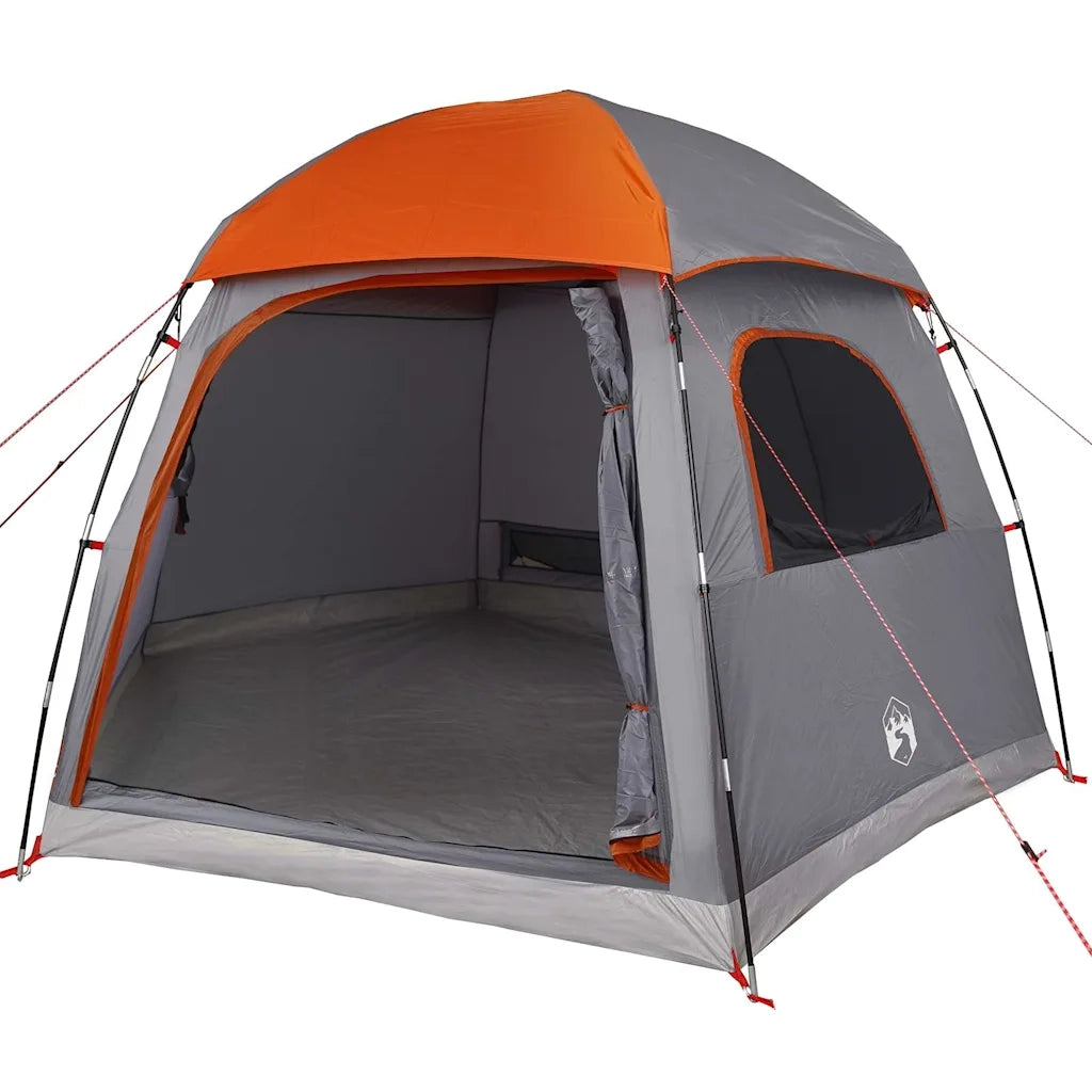 Tenda Familiare Igloo 6 Persone Grigia Arancione Impermeabile
