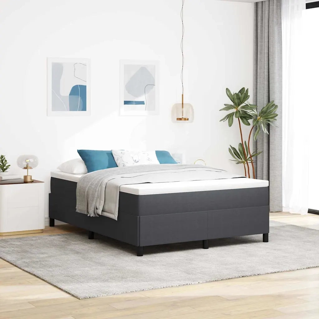 Letto a molle Grigio Scuro 140 x 190 cm Tessuto in Cords 42006968