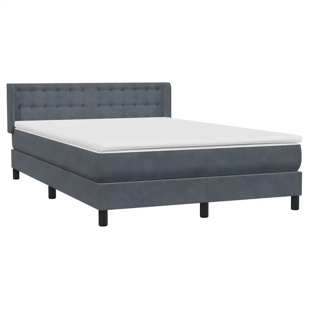 Giroletto a Molle con Materasso Grigio Scuro 160x210 cm Velluto 3318454