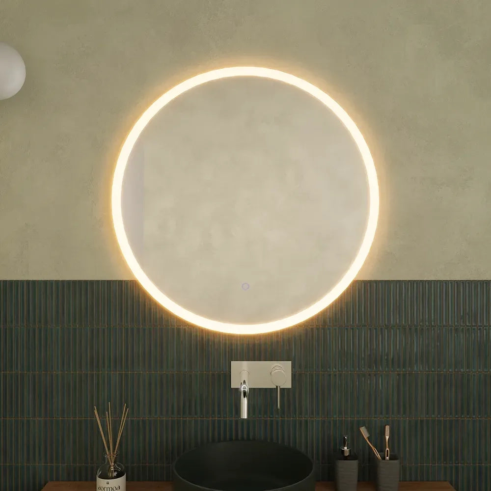 Specchio led Ø 70 cm touch screen luce calda/fredda | Beam