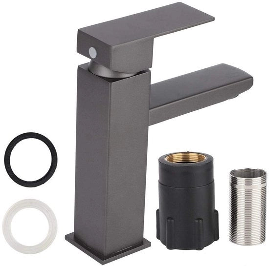 Wastafelkraan RVS - Mengkraan - Badkamer - Unica connessione - G1/2 pollice di connessione - Forma rotonda 17 x 11 cm