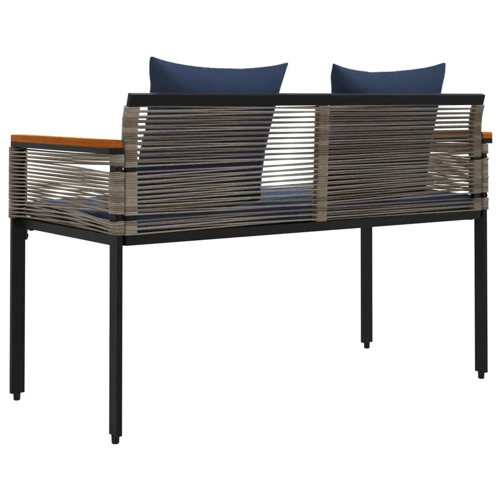 Panchina da esterno Grigio e Blu Navy 117 x 54 x 74.5 cm