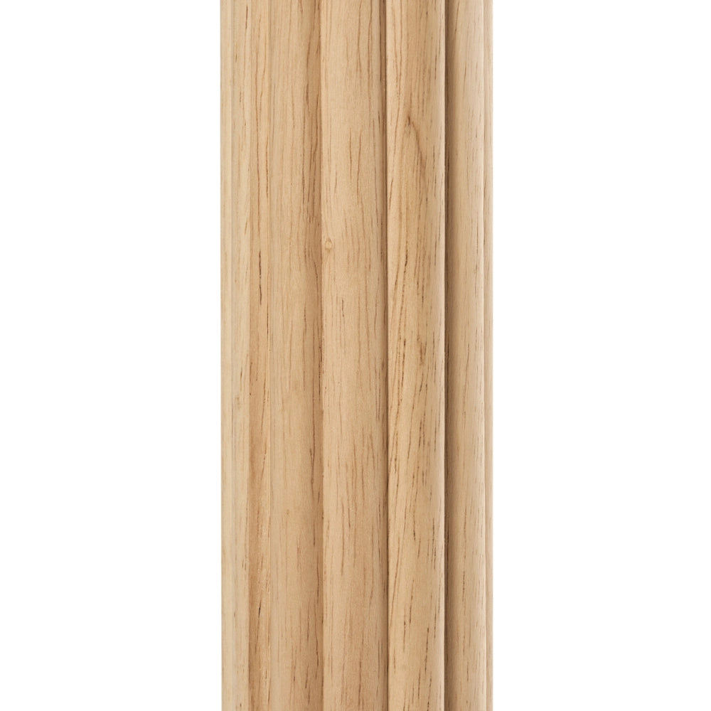 Lampada da terra con paralume in tessuto di lino e base in legno di gomma naturale color beige chiaro stile moderno