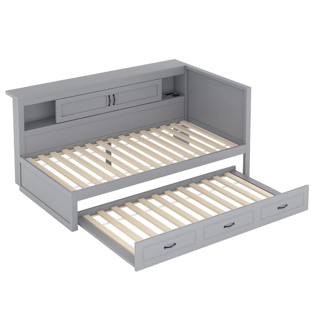 Letto Divano con LED e Contenitore ¨C MINIMAL ¨C Grigio 90x200