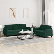 Set di Divani 2 pz Verde Scuro in Velluto 3202016