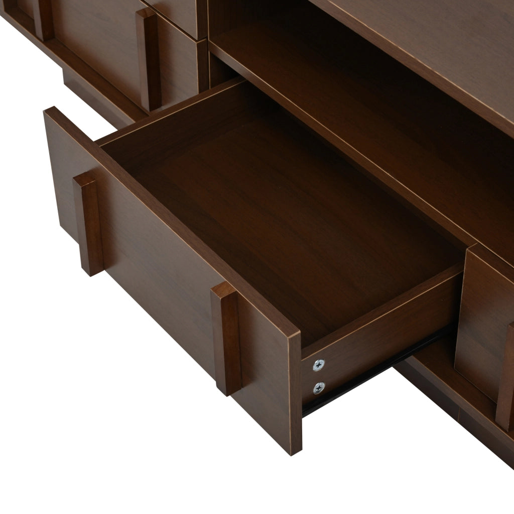 Mobile TV da terra 180x40x45 cm in MDF color noce con 4 cassetti