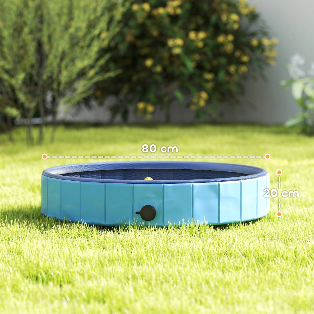 Vasca per Cani Pieghevole ¨C Zephmum ¨C PVC Antiscivolo Blu Chiaro ?80x20 cm