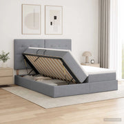 Letto con contenitore LED e materasso Grigio Chiaro 3460230