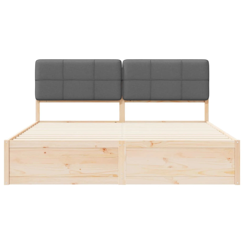 Letto con Testiera Rivestita Grigio scuro 180 x 200 cm