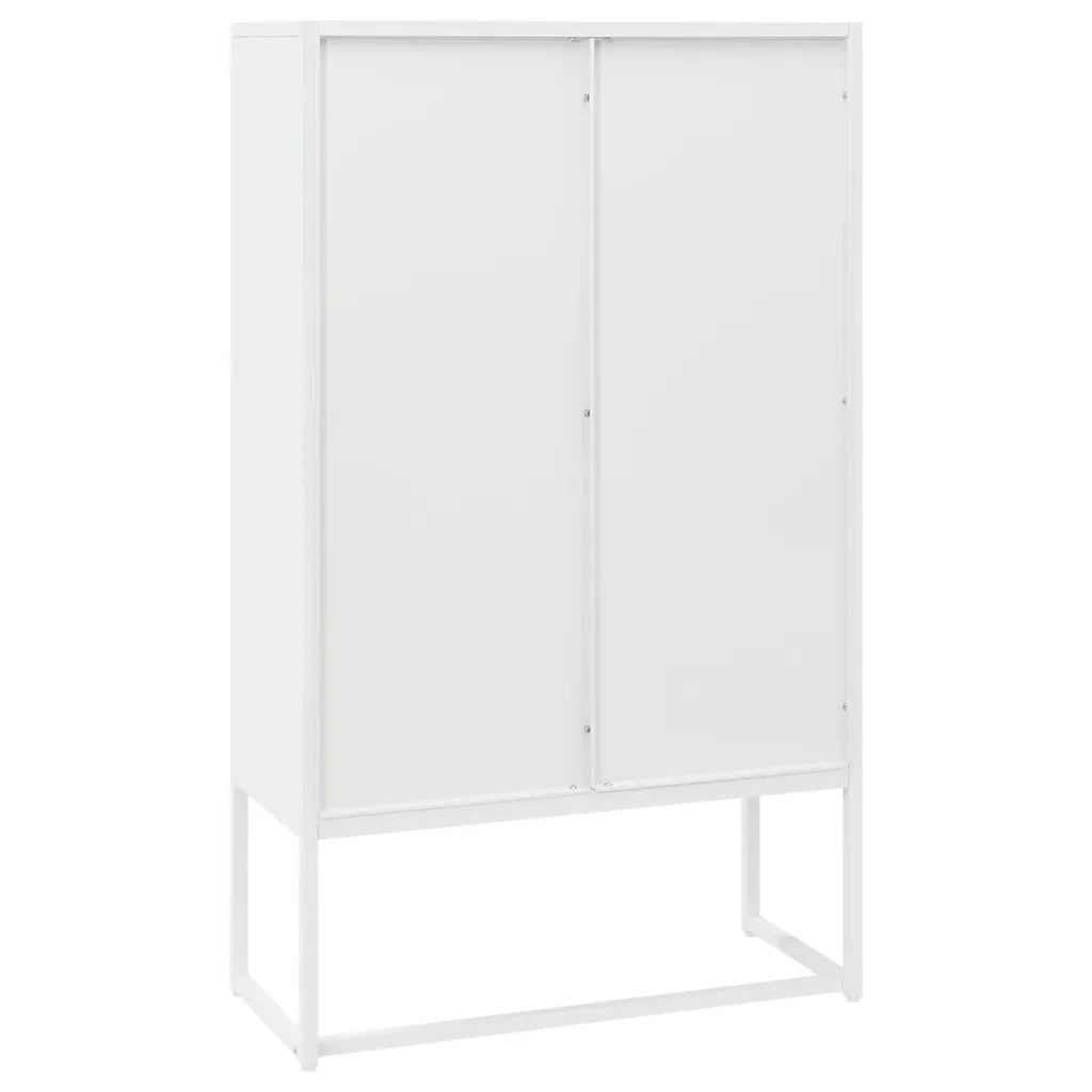 Credenza Alta Bianca 80x35x135 cm in Acciaio